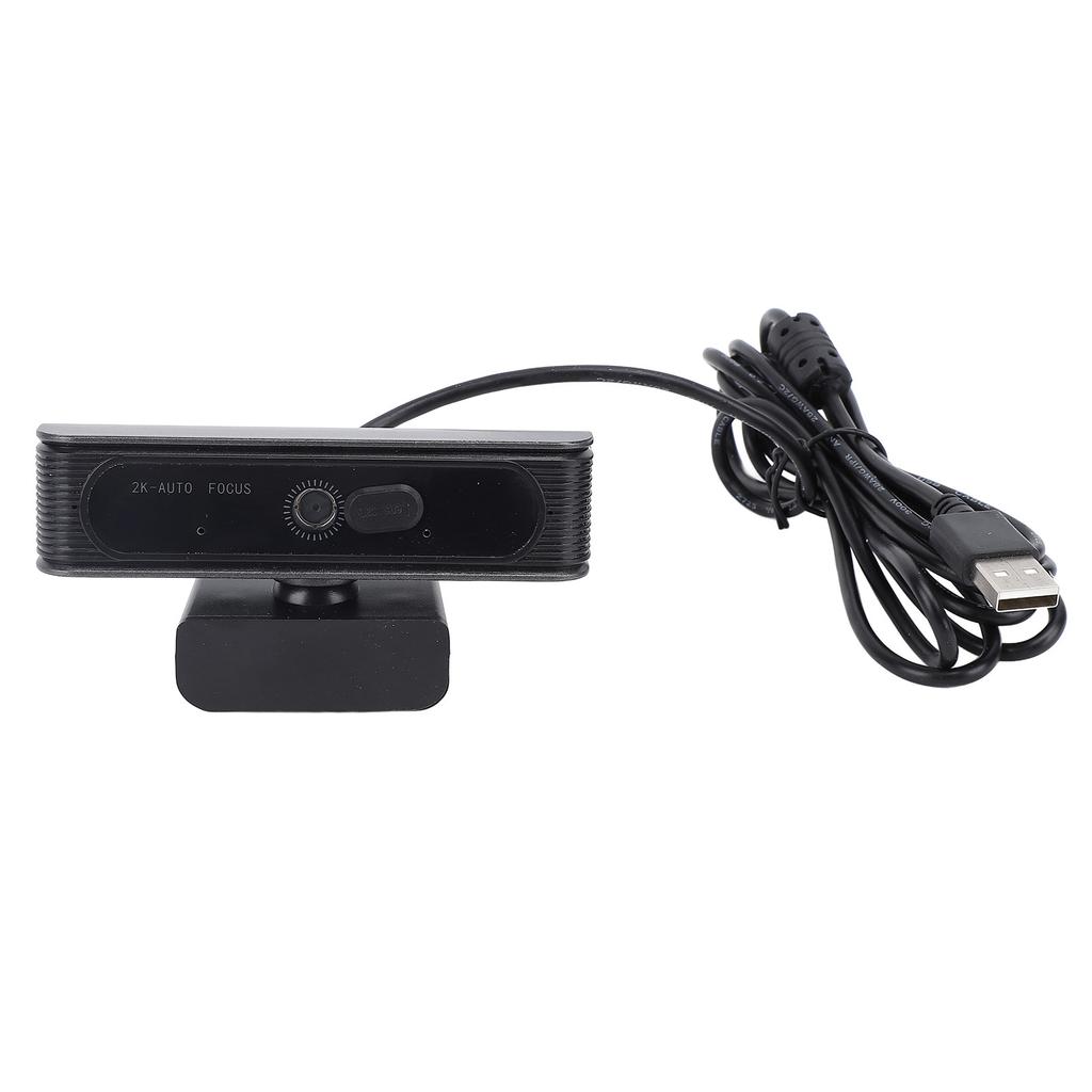 USB Webcam 2K HD Auto Focus Clear Computer Web Camera with Noise Cancelling Microphone for Conferenc