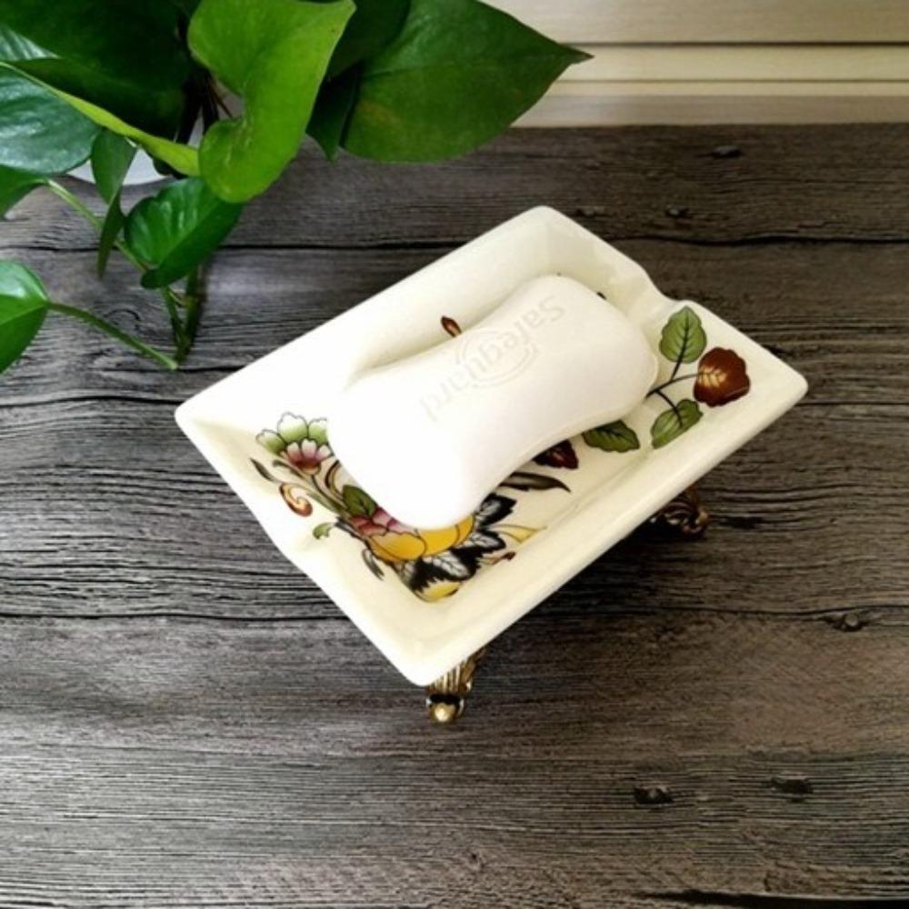 Handmade Soap Container Self Draining Ceramic Bar Soap Holder Soap Box  for Bathroom Kitchen