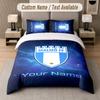 Custom Bedding Set Malmö FF Pattern, Print Name Text 1 Duvet Cover Plus 2 Pillowcases Home Textile