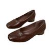 Soft-soled Low-heeled Small Leather Shoes Women's Autumn New Square-headed Versatile Light-mouth Commuter Fashion Shoes