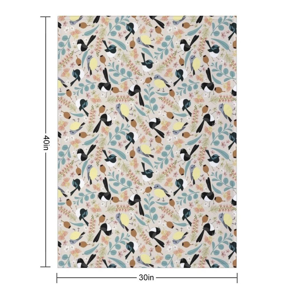 Willy Wagtail and Friends Throw Blanket Polar Blankets and Throws Nap for Sofa Blankets