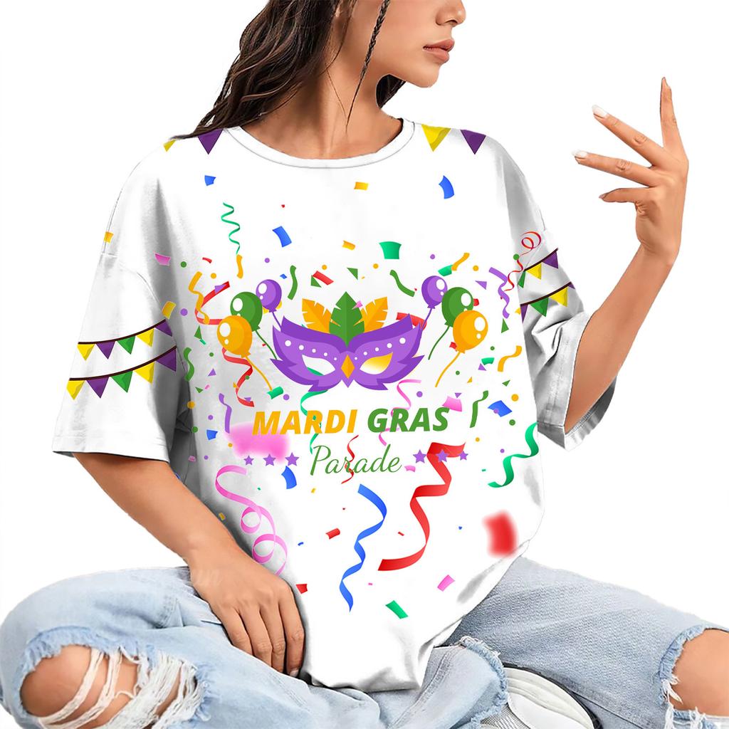 Summer Round Neck 3D Print Top Fashionable Casual Hip Hop Short Sleeved Women's T-shirts
