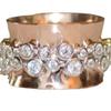 Rose Gold Zircon Inlaid Statement Ring – European & American High-End Party Jewelry