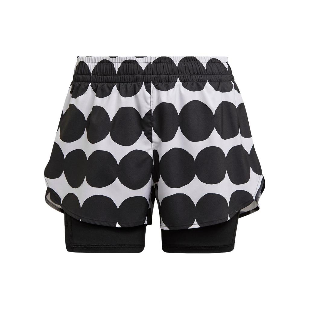Adidas X Marimekko Marathon Printed Sports Shorts Women Bottoms Black GU2526