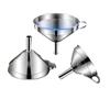 304 Stainless Steel Kitchen Funnel Set with Filter Mesh for Oil & Wine, Various Sizes