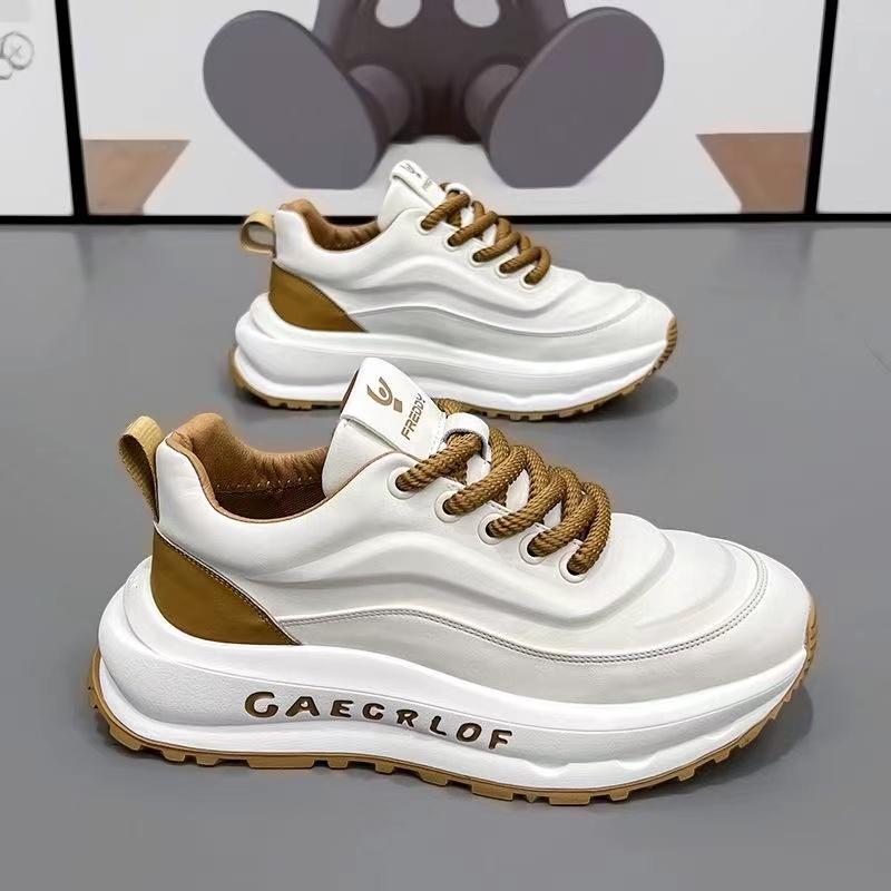 Designer Luxury Chunky Sneakers for Men Fashion Casual Color Block Leather Breathable Height Increased Platform Running Shoes