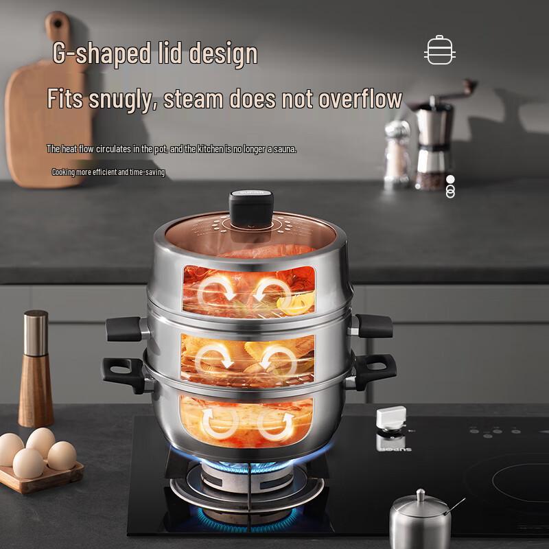 SUPOR 304 Stainless Steel Double-Layer Steamer Pot