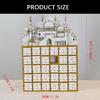 Ramadans Holz Countdown Kalender Schubladen Eid Mubarak Moschee Adventskalender Dekoration mit LED-Licht und 30 Schubladen