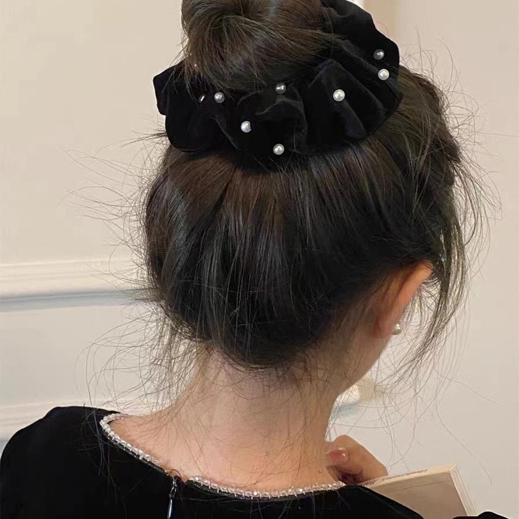 Elegant Faux Faux Pearls Hair Band Elastic Scrunchies Stylish Hair Tie For Women Girls Party Event Fashion Accessories Gift