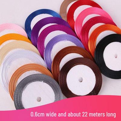 0.6cm Satin Ribbon for DIY Bows, Hairbands, Wedding Bouquets, and Gift Wrapping