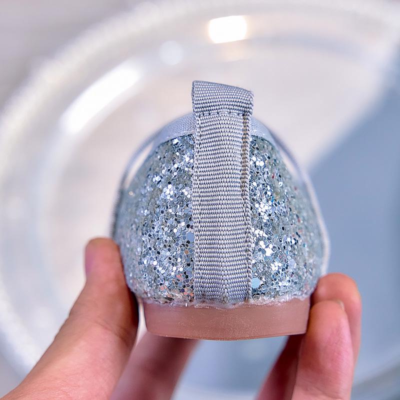 Girls' Crystal Princess Ballet Flats: Shiny Sequin Soft-Sole Closed-Toe Shoes for Spring/Autumn 2025