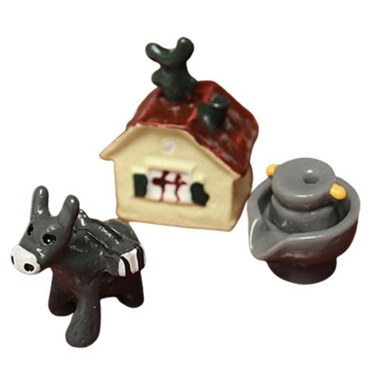 3 stk/sett Anime-figur Høy simulering Dekorativ Mini Actionfigur DIY-tilbehør til hage