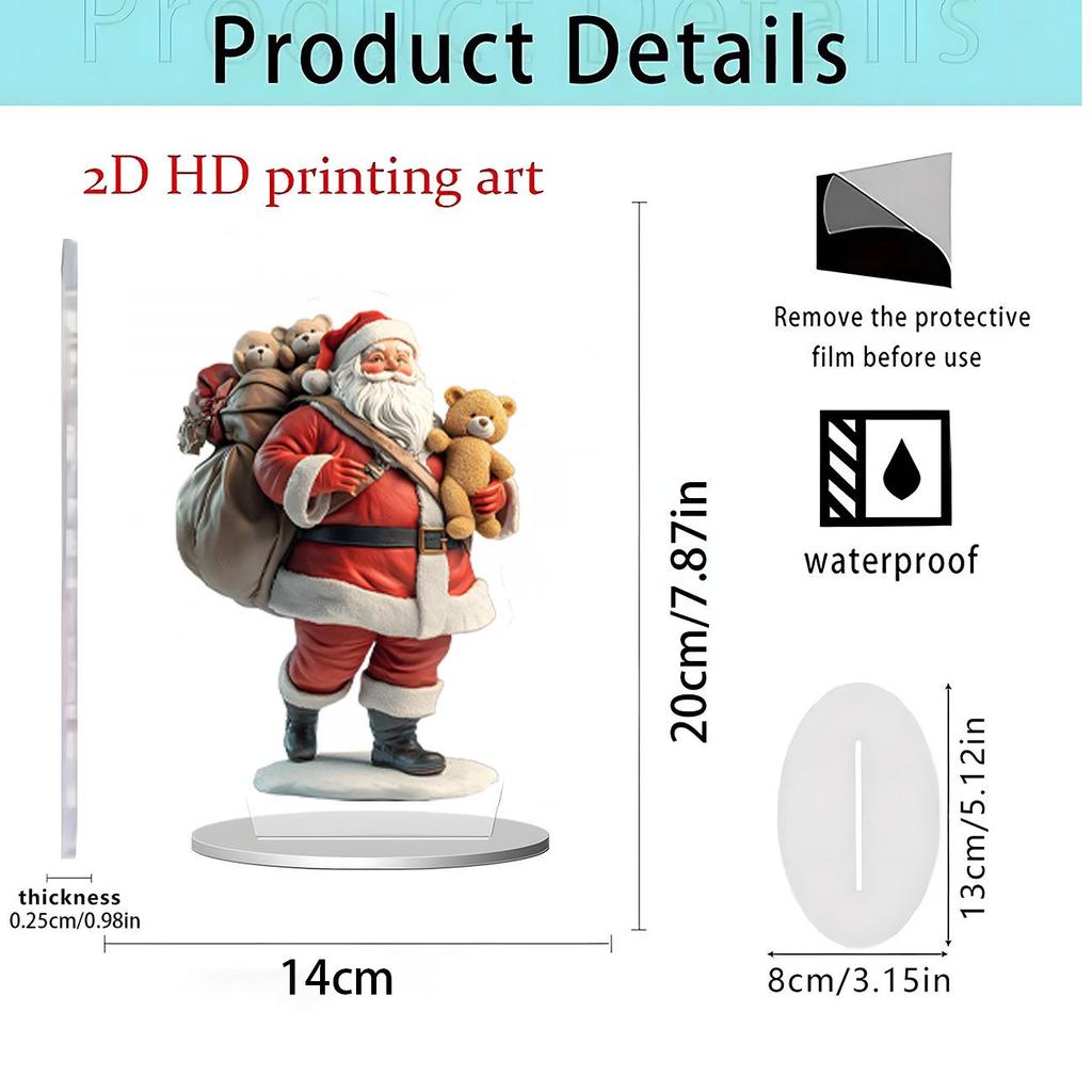 Christmas Apple 2D Acrylic Stand: Festive Desktop Decoration Gift