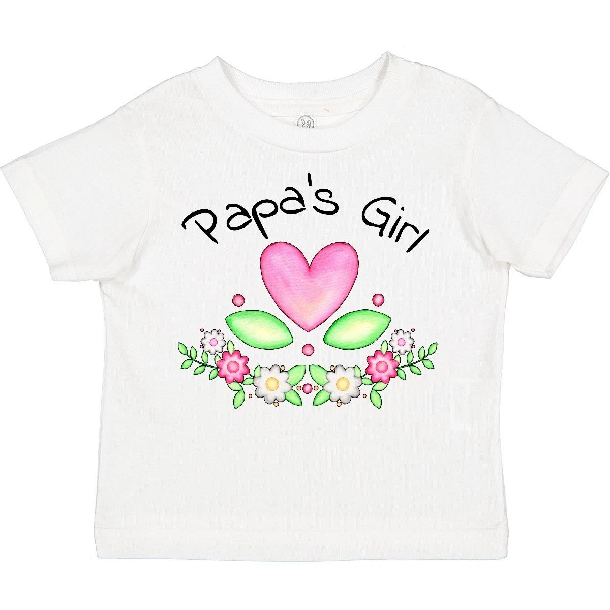 Inktastic Papa s Girl- Heart Flowers Toddler T-Shirt Family Cute Papa Stepfather 100