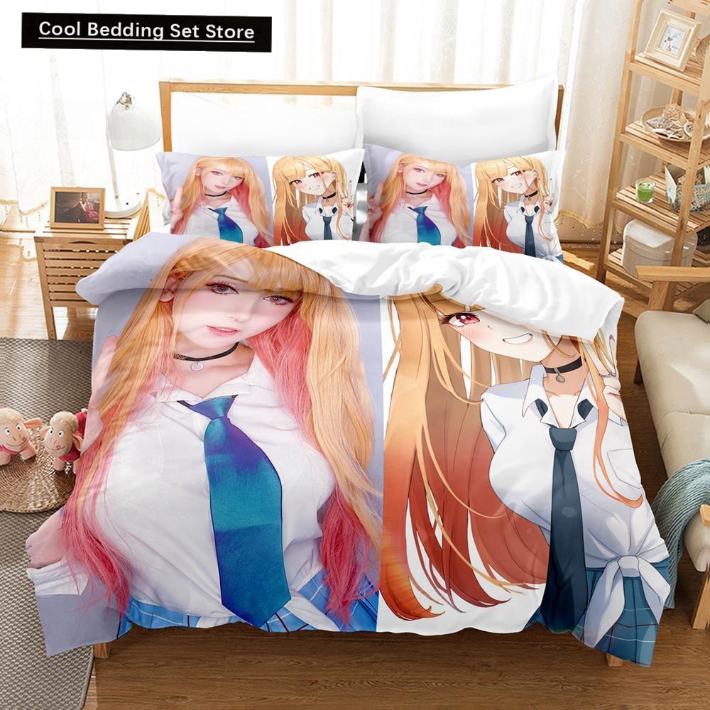 Anime My Dress-Up Darling Bedding Set Single Twin Full Queen King Size Bed Set Adult Kid Bedroom Duvet Cover Sets Home Textiles