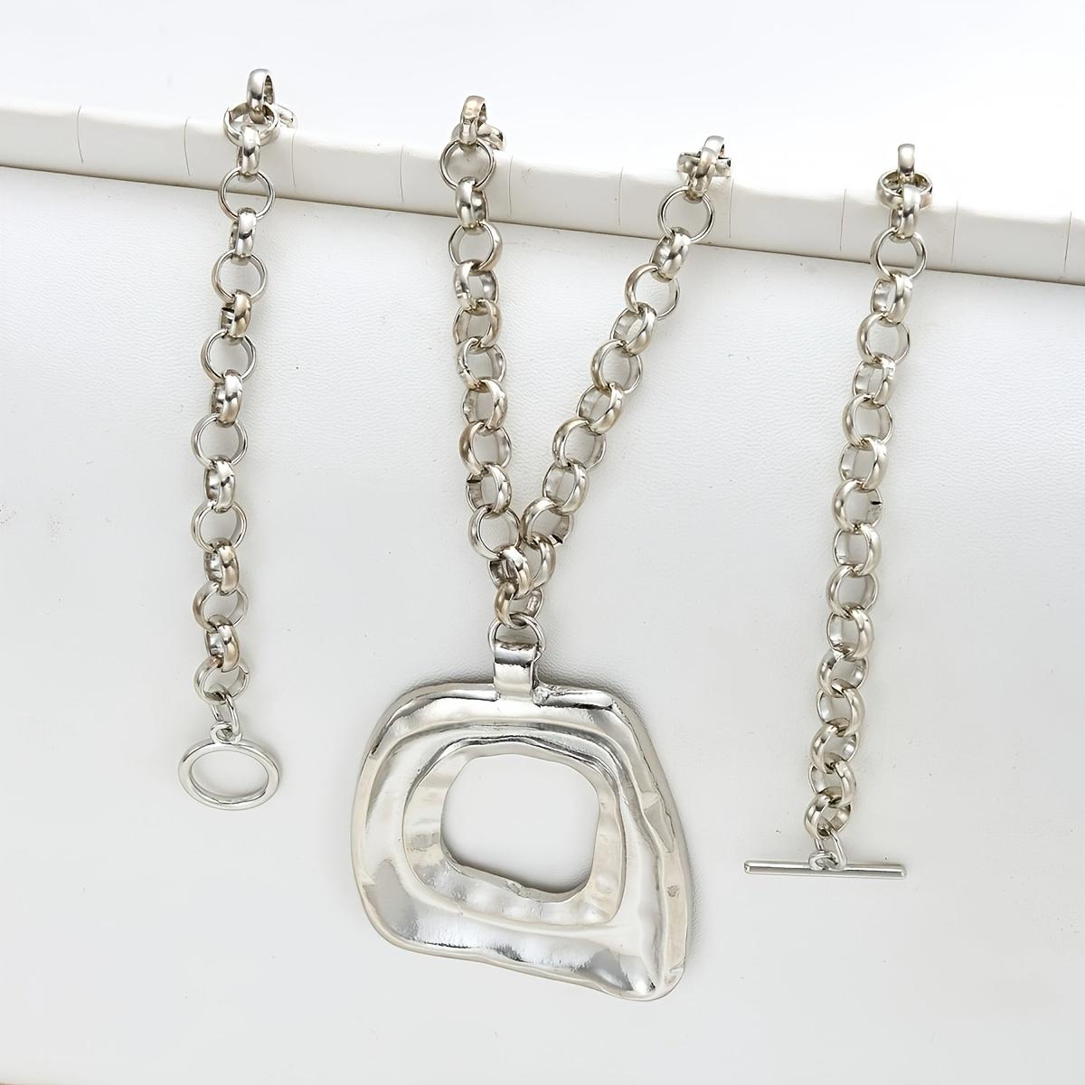 1 шт. Модное женское колье-подвеска в стиле панк | Элегантная неправильная геометрическая полая квадратная железная подвеска, идеально подходит для повседневной носки, отпуска