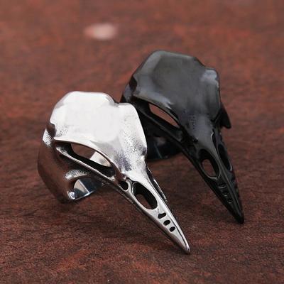 Severská mytologie Odin Lebka z nerezové oceli Raven Prsten Motorkář Retro Viking Prsten s kompasem Pro muže Ženy Módní amulet Šperky Dárek