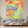 Boho Chic Wall Tapestry With Moon Phase Floral Starry Sky Design Bedroom Yoga Studio Decor