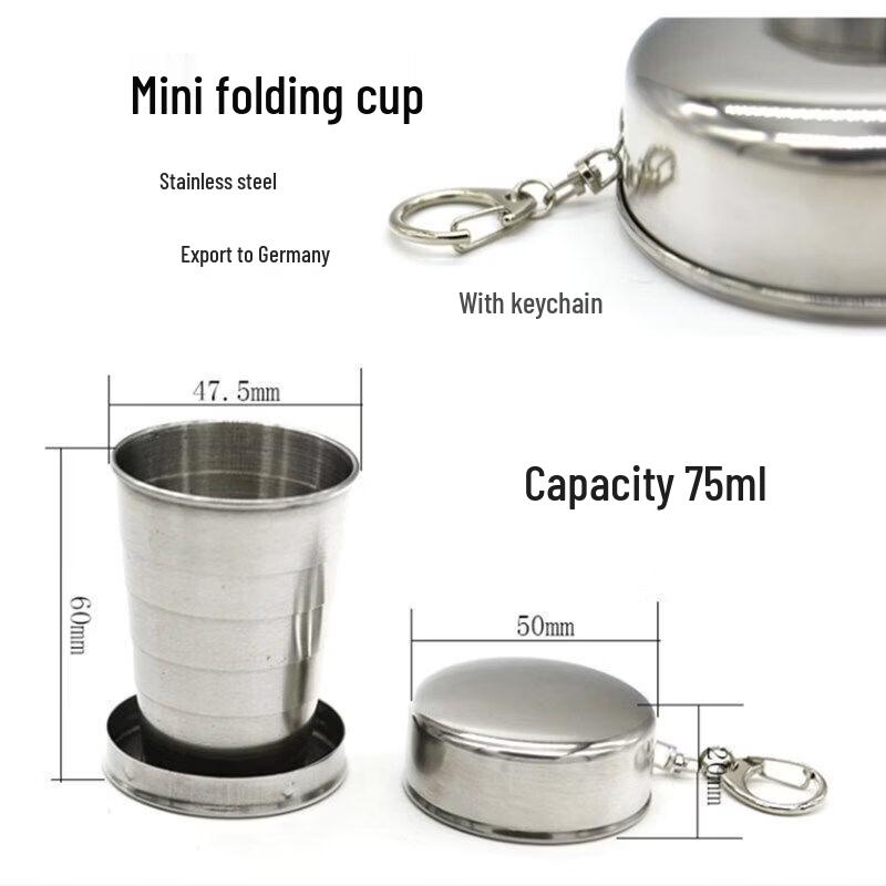 

OEING Portable Collapsible 201 Stainless Steel Cup 250ML