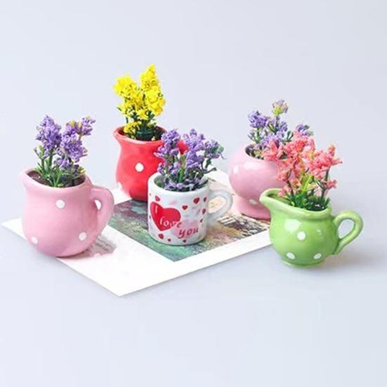 6/8Pcs Mini Ceramic Vase Refrigerator Magnet Home Office Kitchen Locker Fridge 3D Miniature Flower Vase Magnetic Decoration Ornament