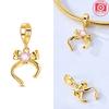 Copper Pendant Pink Ballet Girl Bow Charms Beads Fit Original Bracelet Necklace Jewelry Making For Women Diy