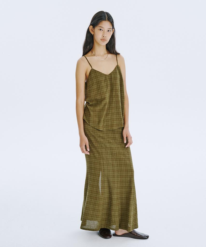 WNDERKAMMER Check Sleeveless Top_Khaki