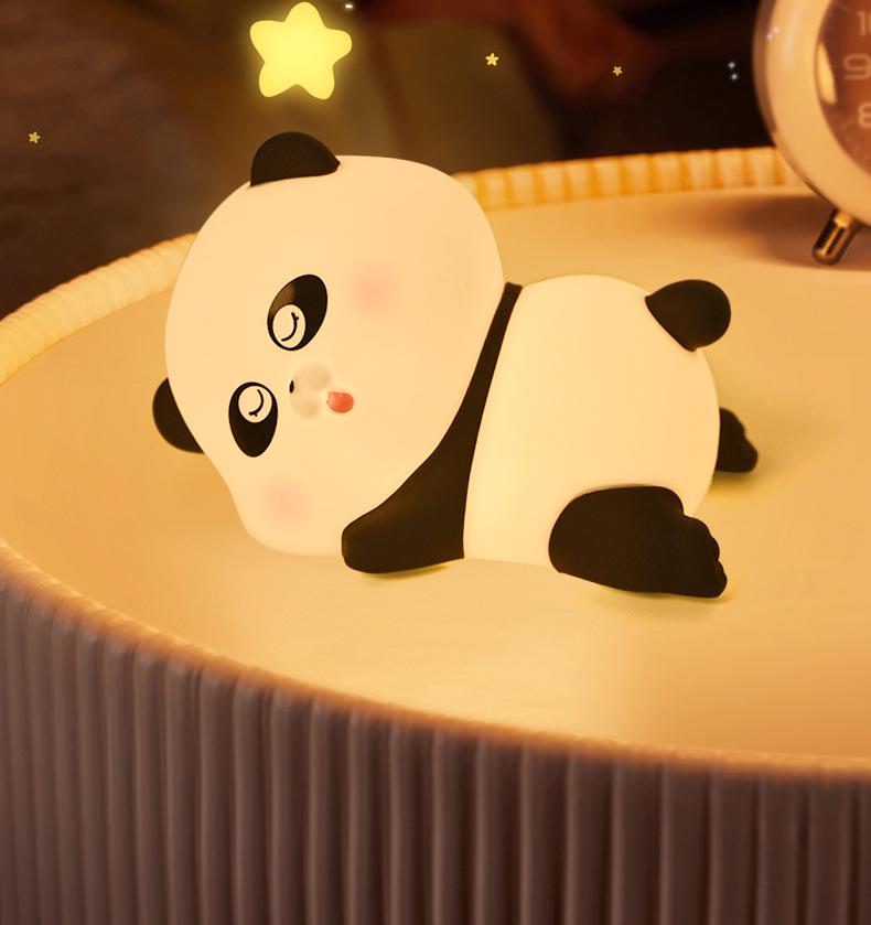 Panda Rechargeable Dimmable Timer Ring Light - Children's Creative Gift Silicone Lamp