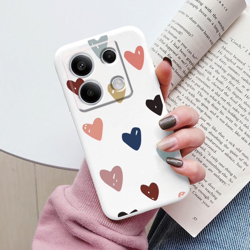 Case For Redmi Note 13 Pro 4G 5G Cute Heart Flower Back Cover Soft Silicone Matte Protective Fundas For Redmi Note13 Pro Bumper
