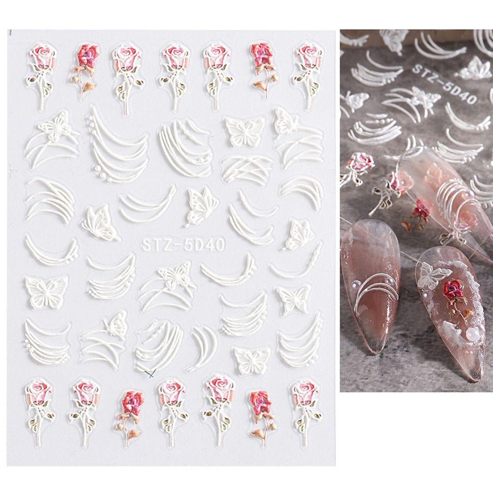 

Day Nail Art Rose Nail Stickers Nail Art Decorations Angel Nail Stickers Flowers Nail Decals SW-5D71
