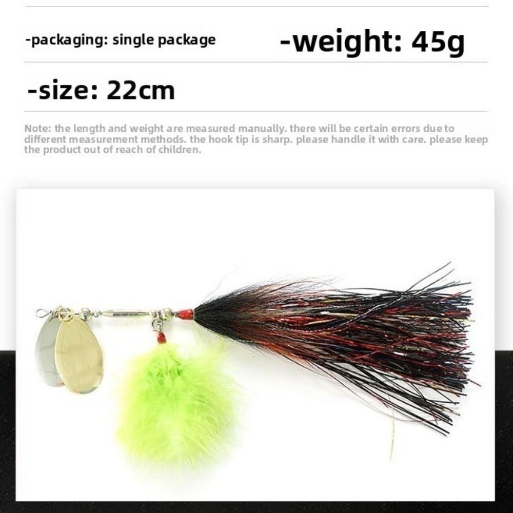 45g Bucktail Spinner Bait Bucktail Design Musky Spinner Bait Fishing Spinner Bait Fishing Lures