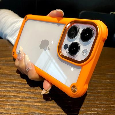 Husă de telefon hibridă tip bumper, rezistentă la șocuri, armură, transparentă, pentru iPhone 15 16 14 13 12 11 Pro Max Plus, cu cadru PC transparent, husă de protecție