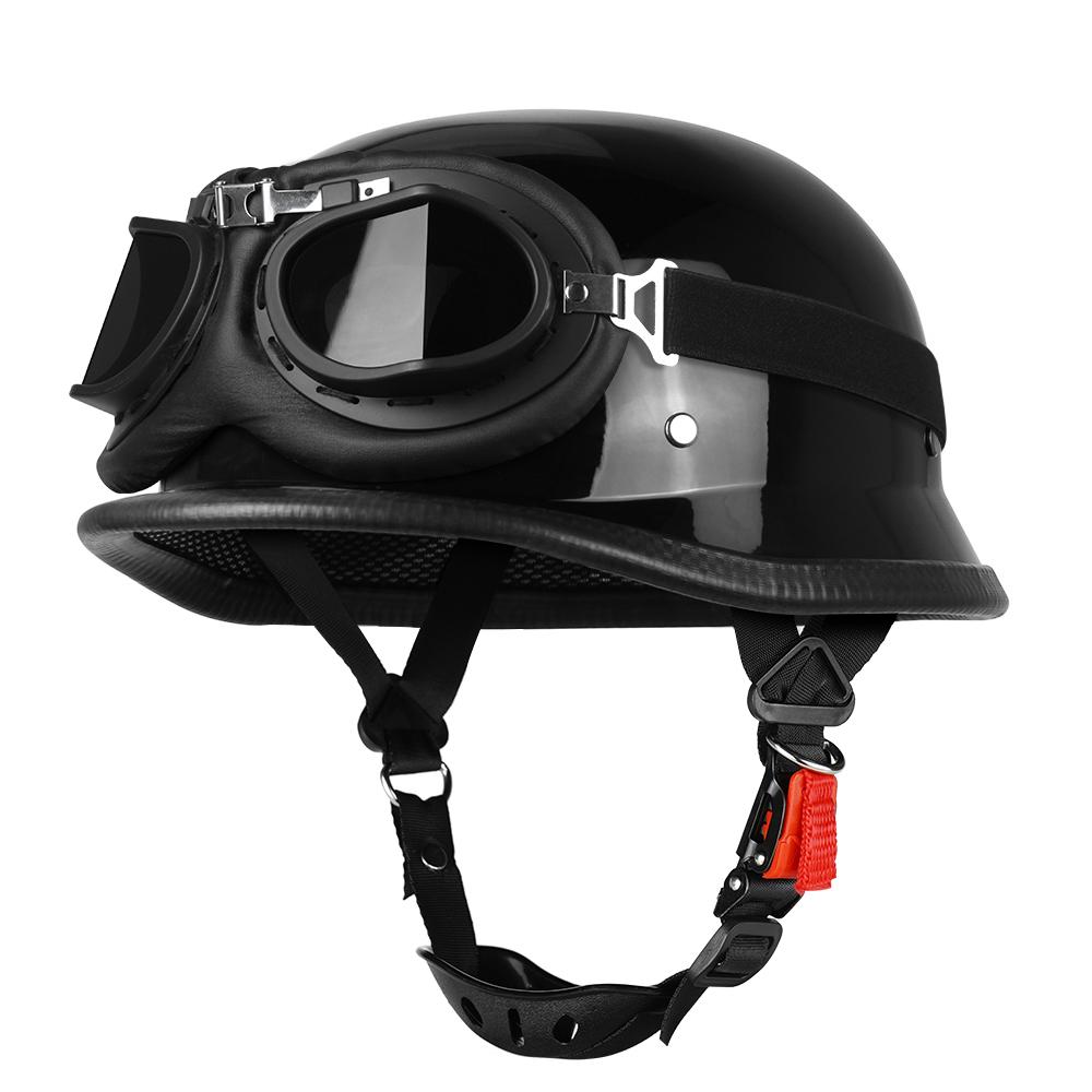 Semi Cască Motocicletă Cască Vintage din piele Germană Casco Moto Cască Moto Cască Deschisă Biker Pilot Certificare DOT S-XXL