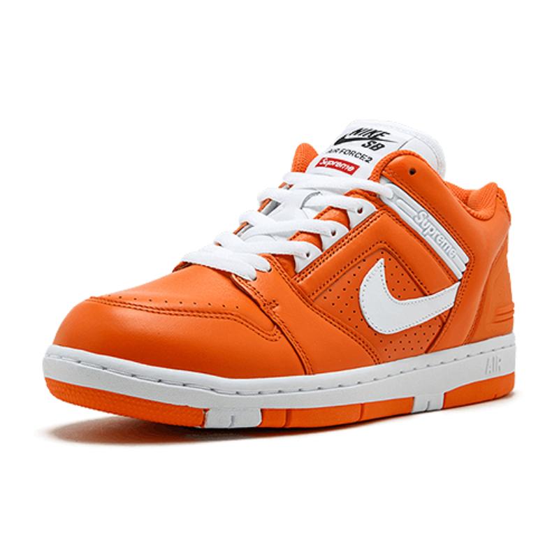 Nike X Supreme Air Force 2 'Orange' Skateboard Shoes AA0871-818