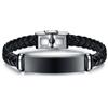 ZORCVENS New Fashion Personalized Stainless Steel Charm Bracelets Genuine Leather Braided Rope Men Bracelet Custom