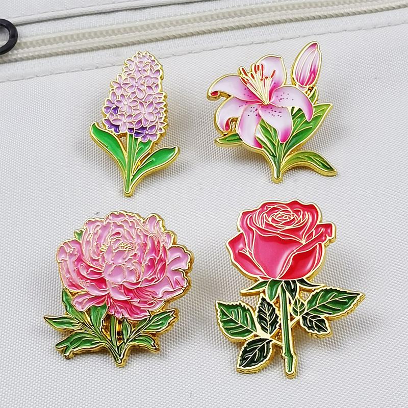 Lovely Flowers Pins For Women Girl'S Clothes Backpack Brooch Pin Plants Badge Gifts