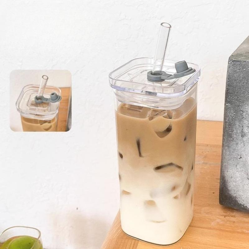 400ml Large Capacity Straw Cup, Heat-resistant Coffee Cup, Ice Cup, Household Outdoor Leak Proof