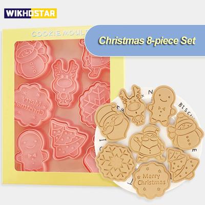 8 Teile/satz DIY Weihnachten Keks Form Kunststoff Cookie Cutter Cartoon Backform Cookie Dekorieren Werkzeuge Backen Werkzeuge