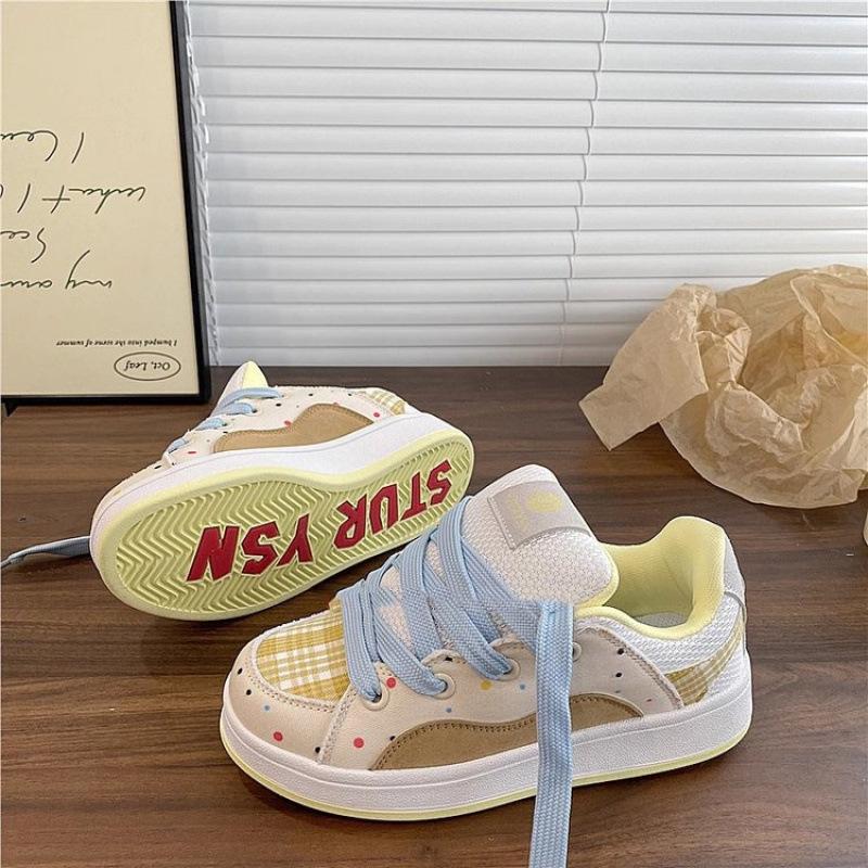 

Thick Bottom Bread Board Shoes Ins Style Fashion Color Blocking Casual Shoes Heightening Soft Bottom Hundred Casual Shoes Women 39