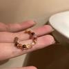 Retro Natural Stone Tourmaline Open Ring – Women's Light Luxury Design Fashion Ring