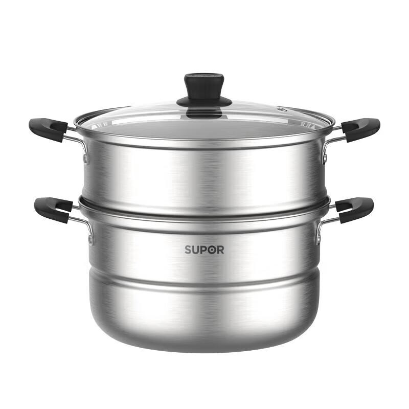 SUPOR 26cm 304 Stainless Steel Double Steamer Pot 4-Piece Set