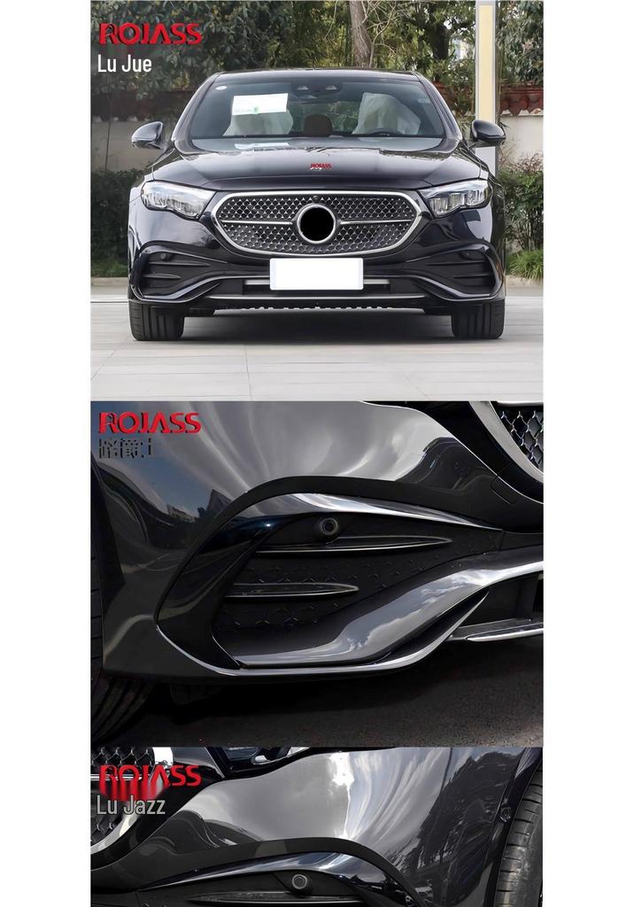 Designed for the New Mercedes-Benz E-Class: Front Bumper Black Crescent and Wind Knife for E260, E300L, E350eL Sport Version W214.