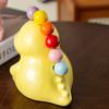 Cute Dinosaur Cream Fruit Forks Stainless Steel Safe Colorful Forks with Storage Jar for Kids