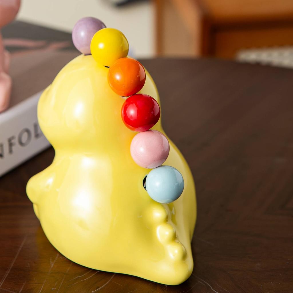 Cute Dinosaur Cream Fruit Forks Stainless Steel Safe Colorful Forks with Storage Jar for Kids