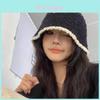Winter Black Womens Fisherman Hat With Color Blocking Design For Casual Warmth