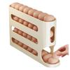 Large-Capacity 4 Tiers Egg Holder Auto Rolling Fridge Egg Organizer Dispenser for Refrigerator Cabinet Kitchen Egg Storage Tray