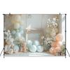 Mocsicka Birthday Balloon Backdrop For Photography Beach Plane Starfish Party Supplies Decor Baby Photo Background Studio Banner