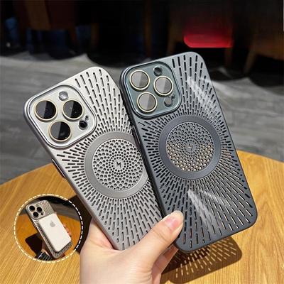 Summer Ice-sensing Hollow Heat Dissipation Suitable for Apple 15 Mobile Phone Case New IPhone16promax Full Inclusive Protective Case