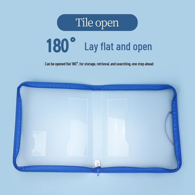 Japanese-Style Transparent Waterproof Zipper File Bag for Documents