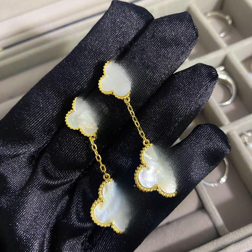 Cercei Exquiziți cu Ciucuri Trifoi cu Patru Frunze Norocos - Declarație de Modă Versatilă