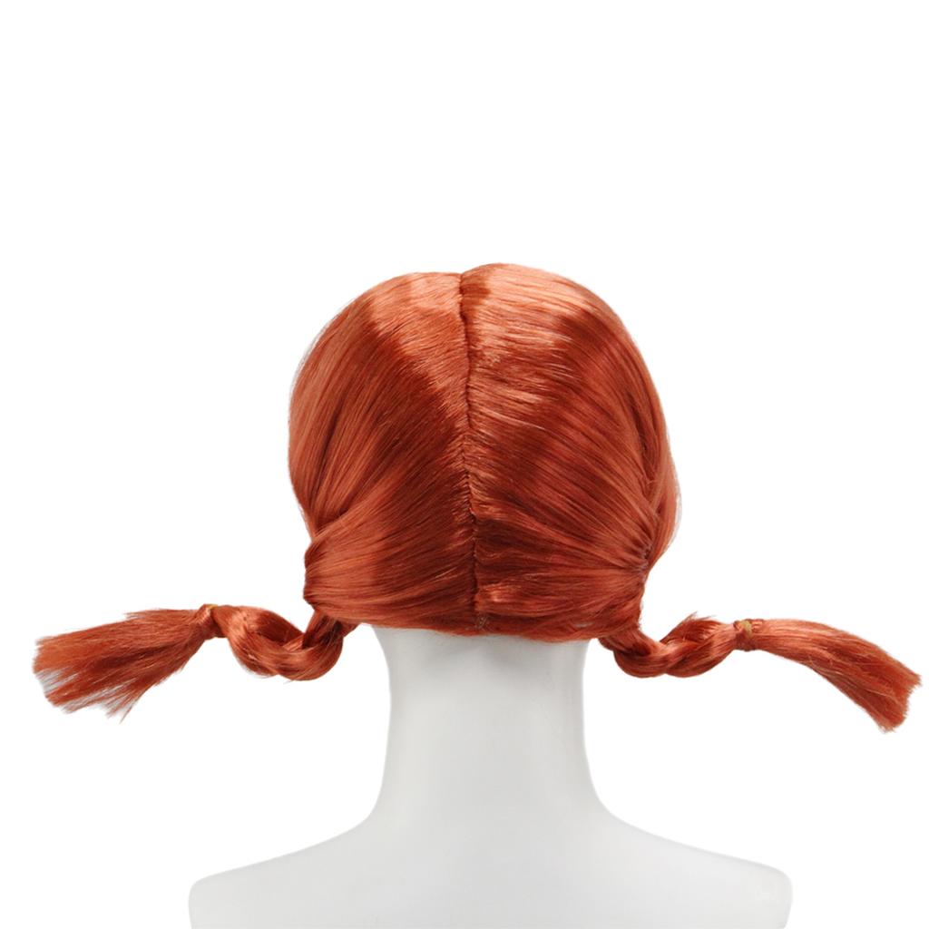Orange neat bangs anti-warped braid synthetic wig | wig suitable for anime elf role-playing